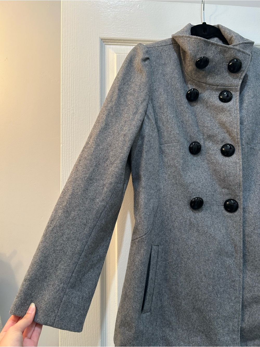 M. Julian Gray Double Breasted Women’s Pea Coat Size Large - Picture 6 of 11